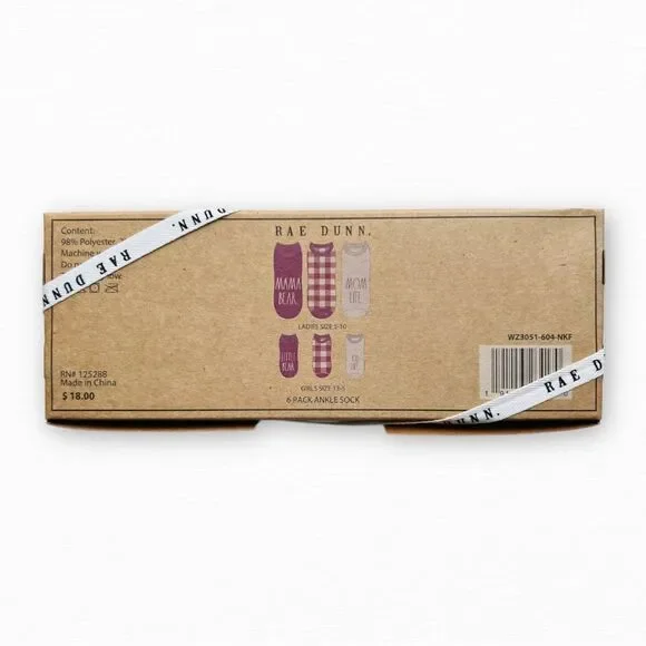 Rae Dunn Mommy & Me Ankle Socks 6 Pack New NIB NWT - Picture 4 of 7